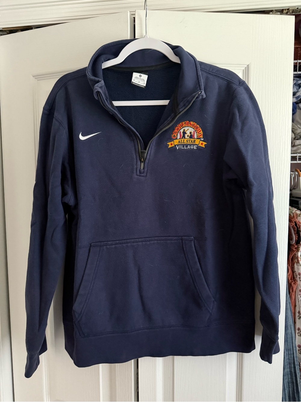 Nike Navy Half-Zip Pullover with Cooperstown All-Star Patch